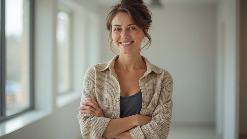 Vrouw voelt zich zelfverzekerd en gemotiveerd na het veranderen van zelfgesprekken