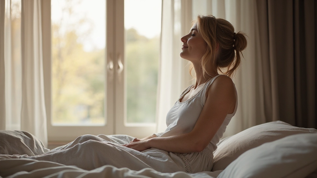 Vrouw die zelfzorg toepast in een rustige omgeving